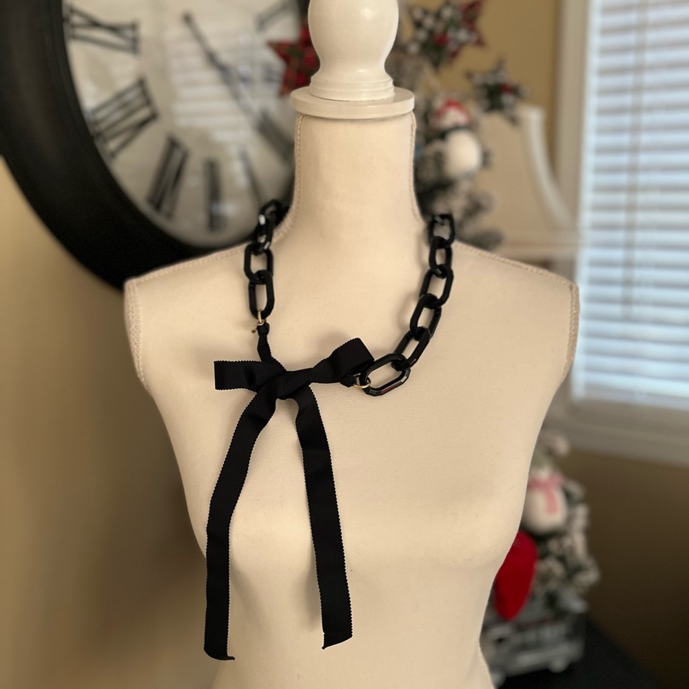 J. Crew Lucite Link Necklace with Ribbon